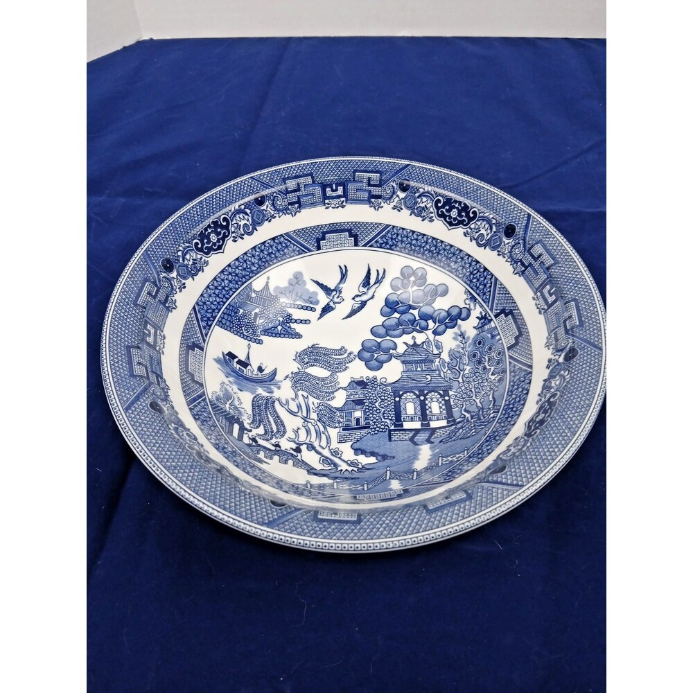 Lot of 2 Johnson Brothers Willow Blue England 1883 8" Vegetable Serving Bowl